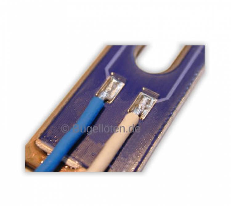 Soldering of single stranded wires on a metallic support